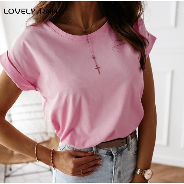 women's t-shirt short sleeve t-shirts 2021 summer 100% cotton solid pink y2k o-neck t shirt girls basic casual simple streetwear, White
women's t-shirt short sleeve t-shirts 2021 summer 100% cotton solid pink y2k o-neck t shirt girls basic casual simple streetwear, White