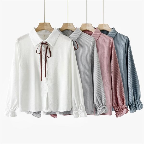 solid fashion women blouse long sleeve bow single breasted shirt casual loose spring autumn blusas elegant 210601, White
solid fashion women blouse long sleeve bow single breasted shirt casual loose spring autumn blusas elegant 210601, White