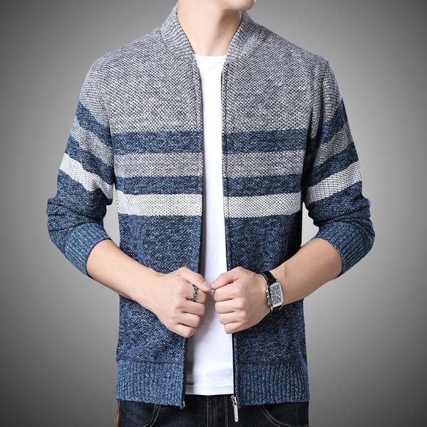 men's sweaters winter thick warm knitted coat 2021 stand collar striped sweater long sleeve cardigan fleece full zip fashion coats men, White;black
men's sweaters winter thick warm knitted coat 2021 stand collar striped sweater long sleeve cardigan fleece full zip fashion coats men, White;black