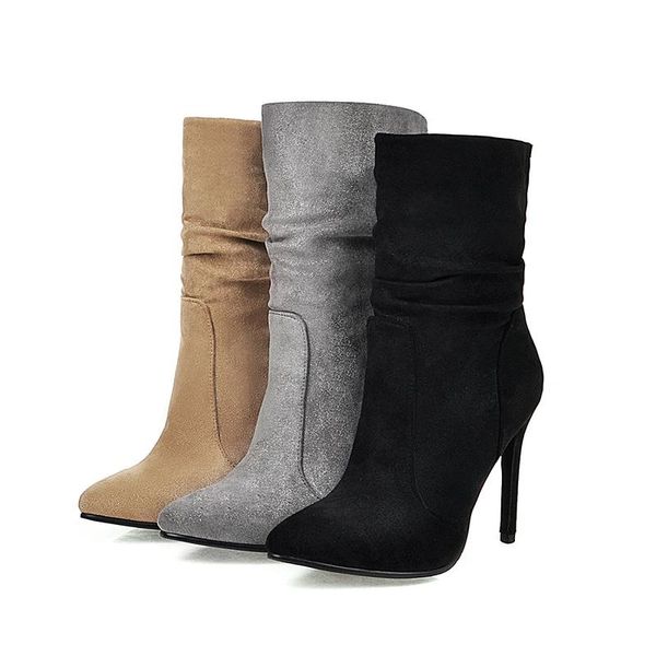 boots casual pointed toe autumn mid-calf flock plaid slip-on black gray apricot high heel stiletto riding women shoes
boots casual pointed toe autumn mid-calf flock plaid slip-on black gray apricot high heel stiletto riding women shoes