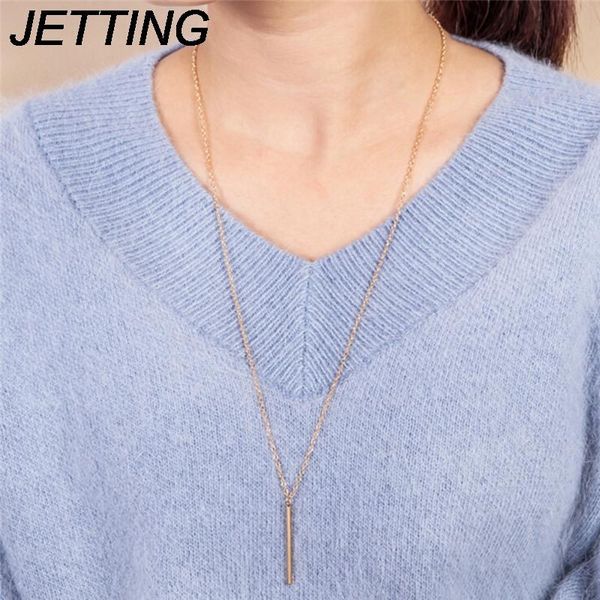 1pc fashion womens vintage long necklace jewelry simple bar pendant necklaces colar gifts chains, Silver
1pc fashion womens vintage long necklace jewelry simple bar pendant necklaces colar gifts chains, Silver