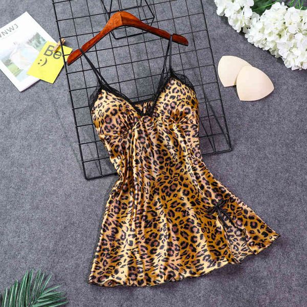 women's sleepwear daeyard leopard nightgown women silk sleep lounge nightdress lingerie lace trimmed summer mini dress home clothes ohn, Black;red
women's sleepwear daeyard leopard nightgown women silk sleep lounge nightdress lingerie lace trimmed summer mini dress home clothes ohn, Black;red