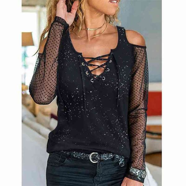 spring summer women club cold shoulder through mesh lace tshirts hollow out long sleeve black tee shirt casual clothes 210330, White
spring summer women club cold shoulder through mesh lace tshirts hollow out long sleeve black tee shirt casual clothes 210330, White