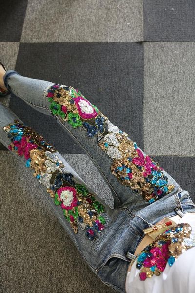women denim pants fashion sequins design skinny jeans female vintage stretch pencil lady slim trousers women's, Blue
women denim pants fashion sequins design skinny jeans female vintage stretch pencil lady slim trousers women's, Blue