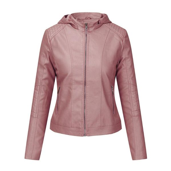 women's leather & faux female velvet hooded jacket autumn and winter warm casual jackets outwear, Black
women's leather & faux female velvet hooded jacket autumn and winter warm casual jackets outwear, Black