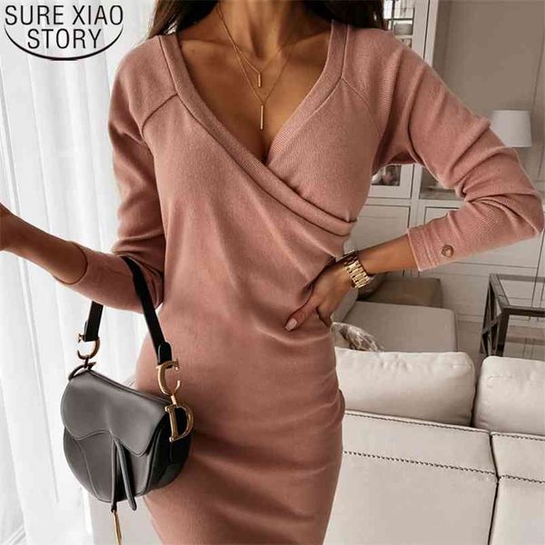 above knee high waist slim sheath dress knit autumn long sleeve v-neck knitted es female vestidos 12682 210506, Black;gray
above knee high waist slim sheath dress knit autumn long sleeve v-neck knitted es female vestidos 12682 210506, Black;gray