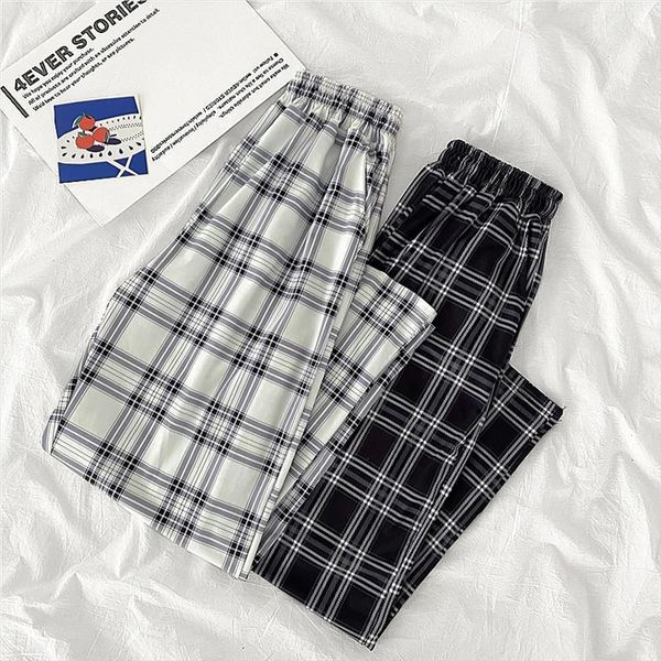 Casual Elastic Waist Plaid Women Pant Wide Leg Trousers Students Simple Chic Trendy All Match Harajuku Long, Black;white
Casual Elastic Waist Plaid Women Pant Wide Leg Trousers Students Simple Chic Trendy All Match Harajuku Long, Black;white