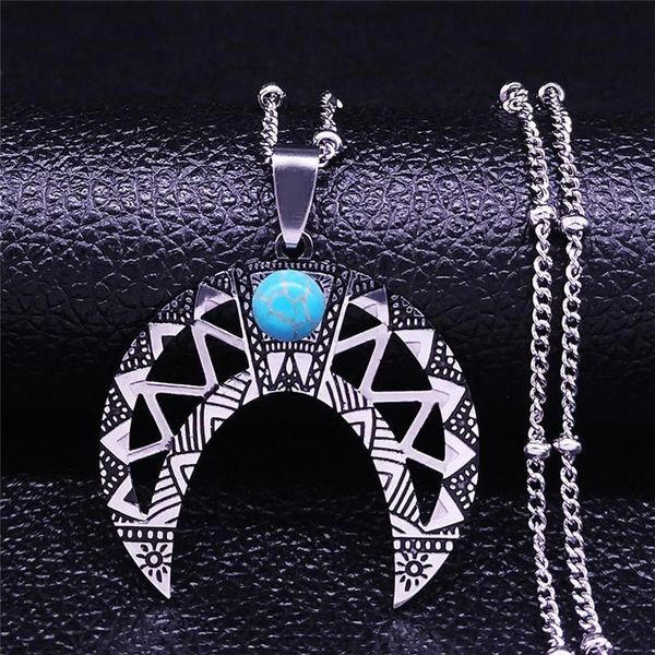 pendant necklaces bohemian geometry moon stainless steel natural stone necklace women silver color boho vacation jewelry bijuteria n4091s0
pendant necklaces bohemian geometry moon stainless steel natural stone necklace women silver color boho vacation jewelry bijuteria n4091s0