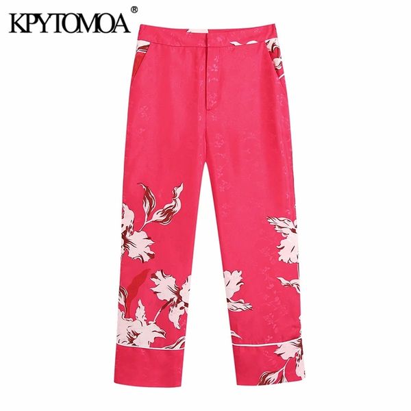 kpytomoa women fashion side pockets floral print pants vintage high waist zipper fly female ankle trousers mujer 211007, Black;white
kpytomoa women fashion side pockets floral print pants vintage high waist zipper fly female ankle trousers mujer 211007, Black;white