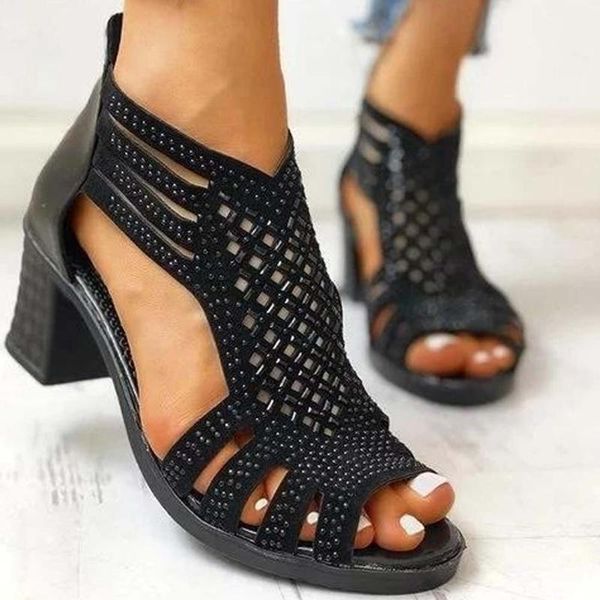 dress shoes square heel cover zip solid hollow crystal fashion casual 2021 summer woman gladiator sandals big size 35-40, Black
dress shoes square heel cover zip solid hollow crystal fashion casual 2021 summer woman gladiator sandals big size 35-40, Black