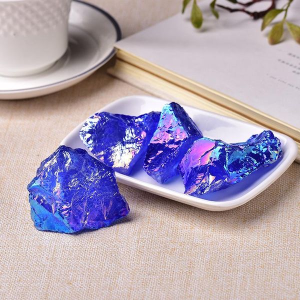 

decorative objects & figurines 1pc natural crystal ore mineral electroplate quartz rock specimens rough reiki stone home decoration diy chri