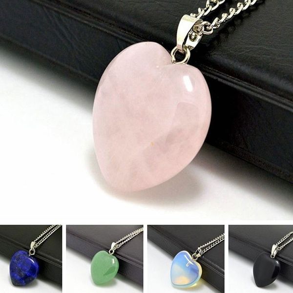 natural stone crystal 2cm heart shape pendant necklaces for women men party club decor jewelry with alloy chain, Silver
natural stone crystal 2cm heart shape pendant necklaces for women men party club decor jewelry with alloy chain, Silver