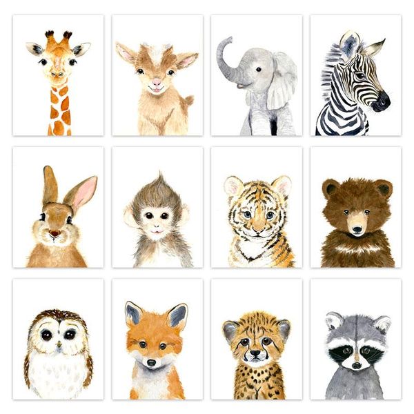 paintings cute baby animal wall art watercolor animals canvas posters giraffe zebra picture prints for children's room decoration paint
paintings cute baby animal wall art watercolor animals canvas posters giraffe zebra picture prints for children's room decoration paint