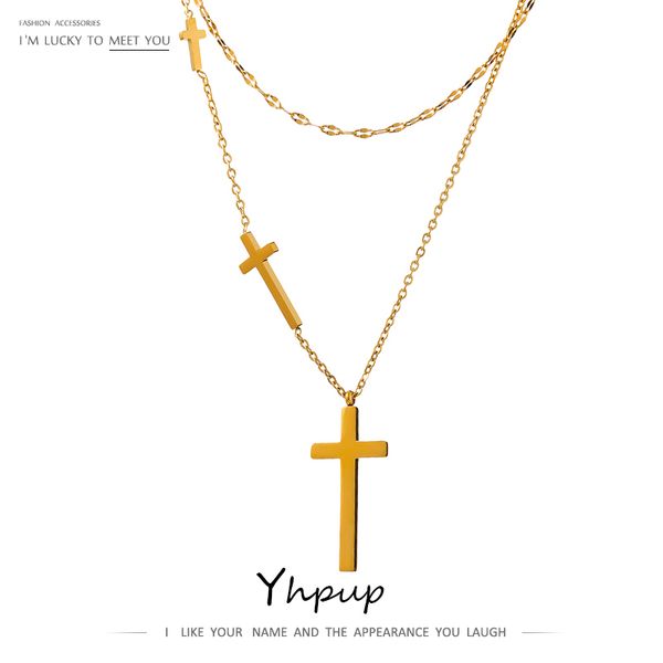 yhpup cross layered pendant necklace charm 18 k metal gold stainless steel collar neckalce chain jewelry anniversary gift, Silver
yhpup cross layered pendant necklace charm 18 k metal gold stainless steel collar neckalce chain jewelry anniversary gift, Silver