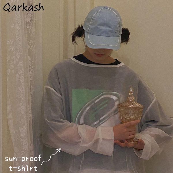 women's t-shirt women long sleeve t-shirts summer solid thin breathable sun-proof tees mesh loose o-neck students korean style leisure, White
women's t-shirt women long sleeve t-shirts summer solid thin breathable sun-proof tees mesh loose o-neck students korean style leisure, White