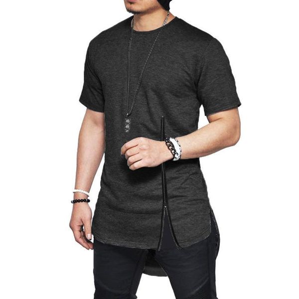 men's t-shirts streetwear fashion slim summer asymmetrical men short sleeve zipper tshirt hip-hop curved hem cotton 2xl, White;black
men's t-shirts streetwear fashion slim summer asymmetrical men short sleeve zipper tshirt hip-hop curved hem cotton 2xl, White;black