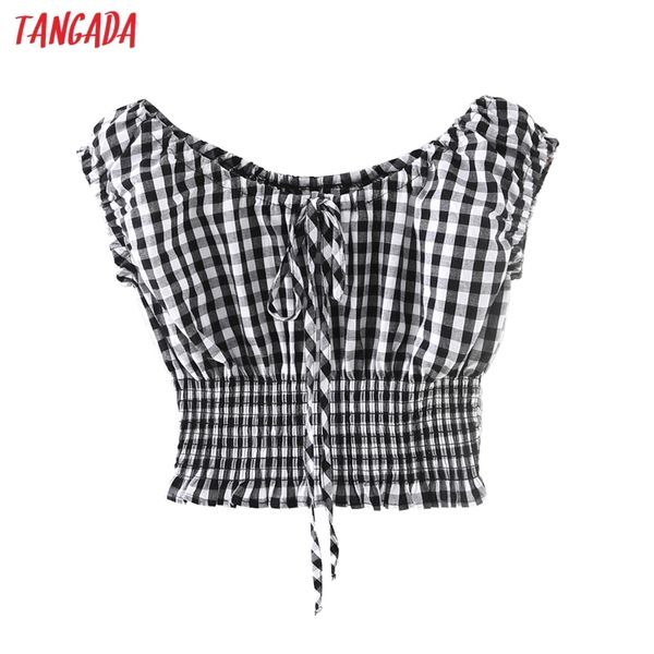 women retro plaid print crop tunic short sleeve off shoulder summer chic female slim shirt 5x12 210416, White
women retro plaid print crop tunic short sleeve off shoulder summer chic female slim shirt 5x12 210416, White