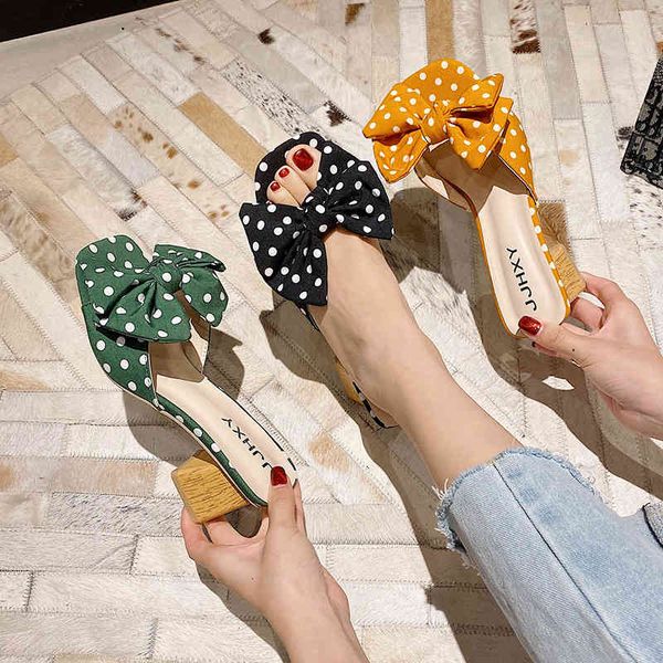 sandals 2021 sweet slippers high heels women polka dot bow slides casual square outddor sandal female ladies outside wave point id, Black
sandals 2021 sweet slippers high heels women polka dot bow slides casual square outddor sandal female ladies outside wave point id, Black