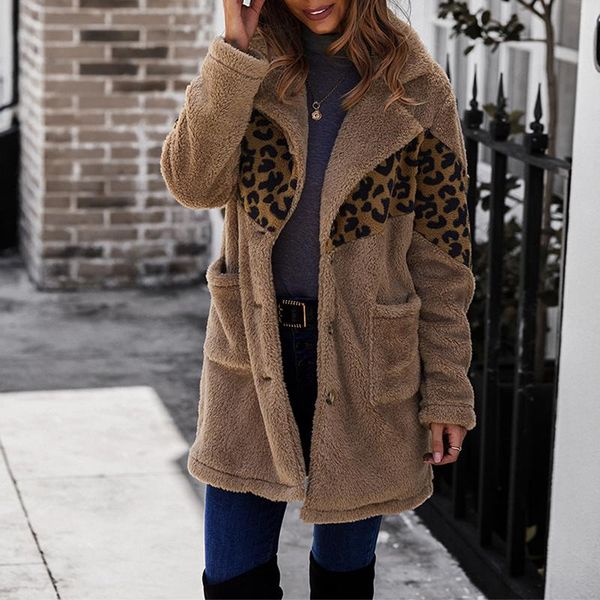 women's jackets womens long sleeve fuzzy leopard print stitching plush coat fleece open front cardigans jacket outwear with pocket, Black;brown
women's jackets womens long sleeve fuzzy leopard print stitching plush coat fleece open front cardigans jacket outwear with pocket, Black;brown