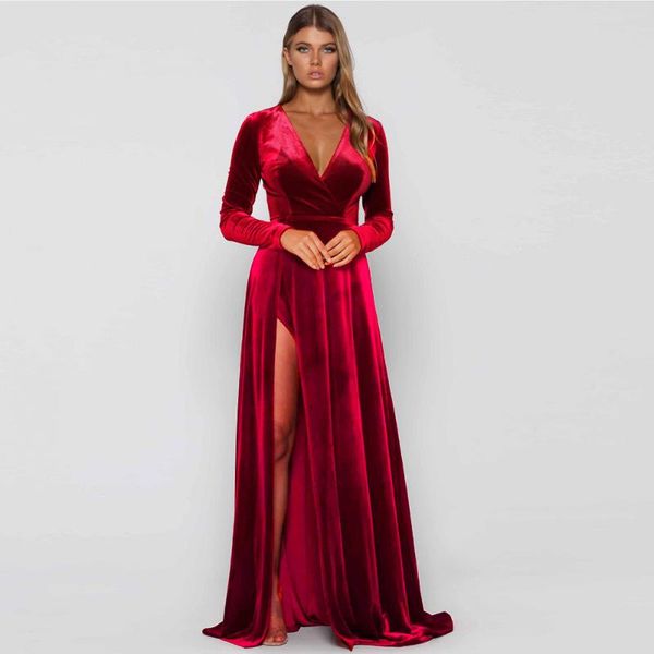 casual dresses burgundy velvet deep v neck maxi dress empire double splits full sleeved party autumn winter, Black;gray
casual dresses burgundy velvet deep v neck maxi dress empire double splits full sleeved party autumn winter, Black;gray