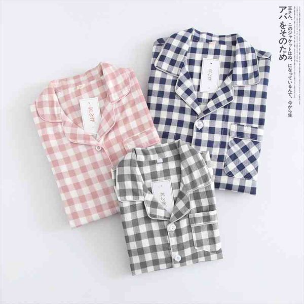 fresh pink plaid pajamas set women 100% gauze cotton long sleeve japanese casual cartoon sleepwear autumn home women pyjamas, Black;red
fresh pink plaid pajamas set women 100% gauze cotton long sleeve japanese casual cartoon sleepwear autumn home women pyjamas, Black;red