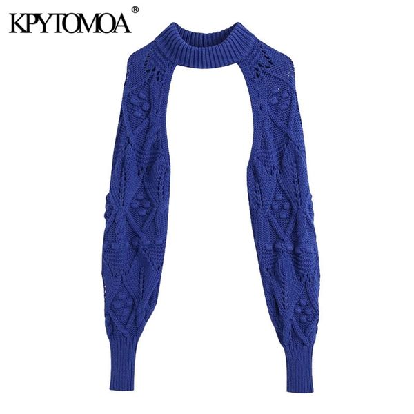 women fashion with bobbles arm warmers knitted sweater vintage high neck long sleeve female pullovers chic 210420, White;black
women fashion with bobbles arm warmers knitted sweater vintage high neck long sleeve female pullovers chic 210420, White;black