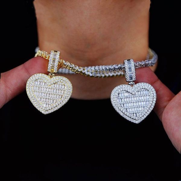 chains iced out bling 5a cz heart pendant necklace gold silver color 5mm tennis chain cubic zirconia fashion women men jewelry
chains iced out bling 5a cz heart pendant necklace gold silver color 5mm tennis chain cubic zirconia fashion women men jewelry