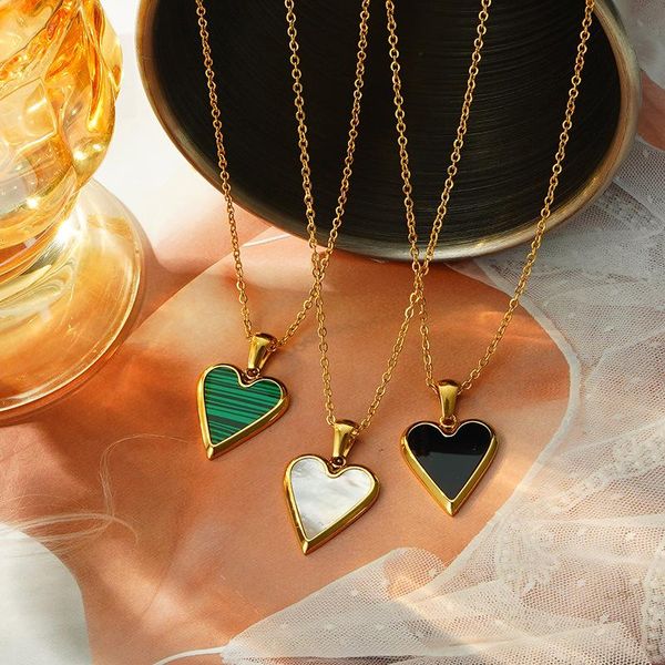 pendant necklaces stainless steel natural fritillaria necklace for women vintage fashion contracted heart shaped clavicle chain jewelry, Silver
pendant necklaces stainless steel natural fritillaria necklace for women vintage fashion contracted heart shaped clavicle chain jewelry, Silver