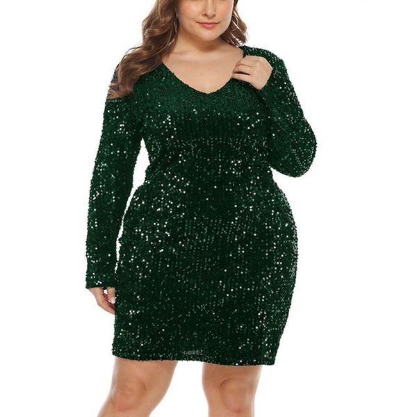 casual dresses plus size dress 4xl 5xl 6xl 7xl 8xl nightclub sequins v-neck long sleeves tight fashion women's bust 132cm, Black;gray
casual dresses plus size dress 4xl 5xl 6xl 7xl 8xl nightclub sequins v-neck long sleeves tight fashion women's bust 132cm, Black;gray