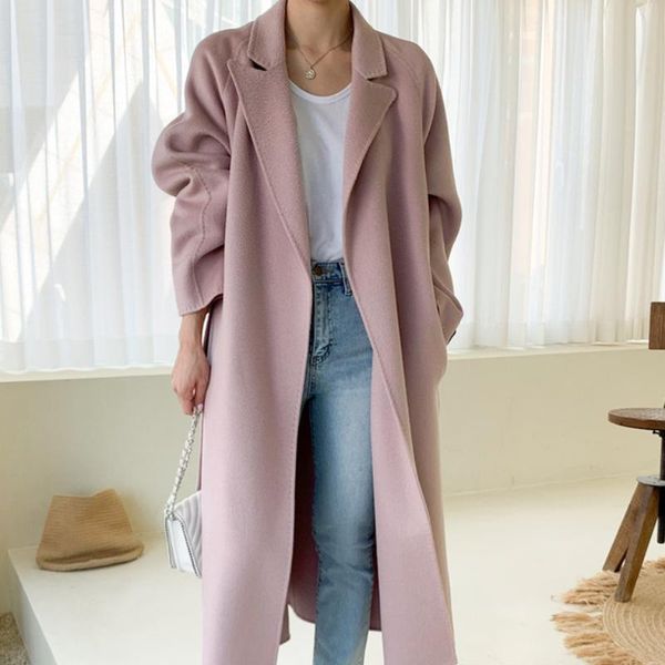 women's wool & blends women autumn winter casual woolen blend coat long sleeve loose oversized overcoat fashion thicken warm elegant la, Black
women's wool & blends women autumn winter casual woolen blend coat long sleeve loose oversized overcoat fashion thicken warm elegant la, Black