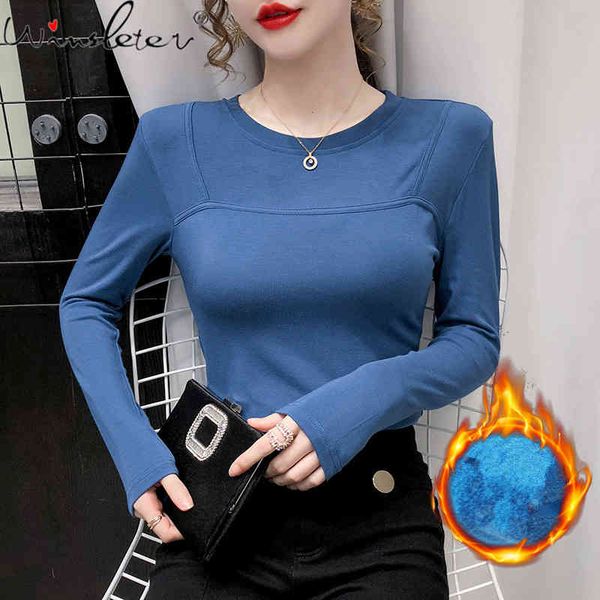 women's t-shirt fall winter korean style chic women solid o-neck ropa mujer with fleece bottoming shirt brushed cotton tees t, White
women's t-shirt fall winter korean style chic women solid o-neck ropa mujer with fleece bottoming shirt brushed cotton tees t, White