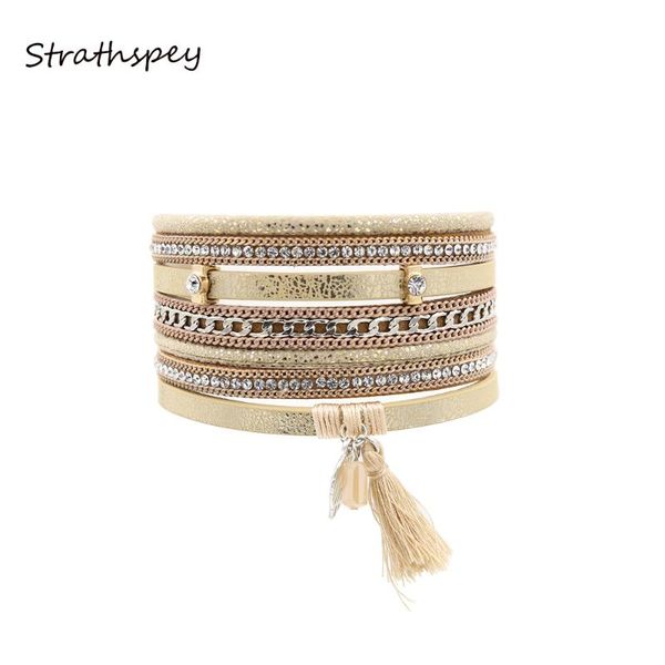 tennis strathspey 2021 fashion multilayer rhinestone leather tassel friendship bracelet bangle magnetic jewelry for women pulseira, Golden;silver
tennis strathspey 2021 fashion multilayer rhinestone leather tassel friendship bracelet bangle magnetic jewelry for women pulseira, Golden;silver