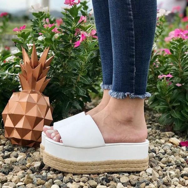 women slippers wedges bottom casual heels shoes woman braided rope beach platform flat sandals feminino 2021, Black
women slippers wedges bottom casual heels shoes woman braided rope beach platform flat sandals feminino 2021, Black