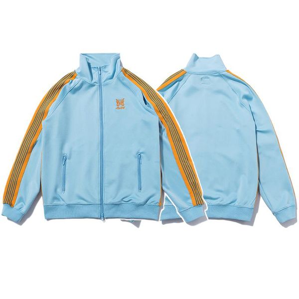 men's jackets blue needles classic sport coat ribbon striped awge jacket men women japan high street butterfly embroidery, Black;brown
men's jackets blue needles classic sport coat ribbon striped awge jacket men women japan high street butterfly embroidery, Black;brown