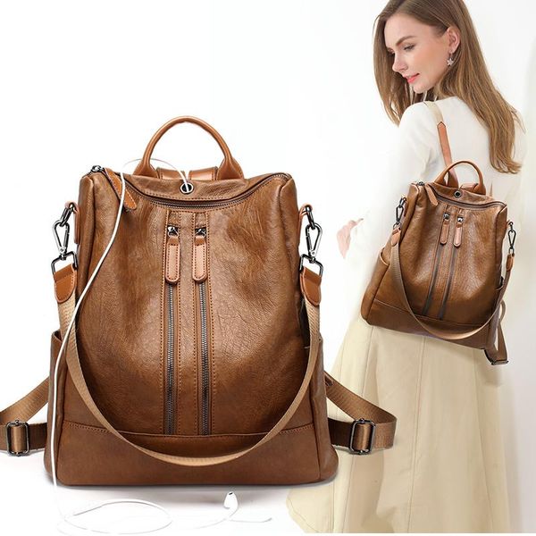 backpack anti-theft women 2021 easy to take casual soft leather bag simple one-shoulder trendy
backpack anti-theft women 2021 easy to take casual soft leather bag simple one-shoulder trendy