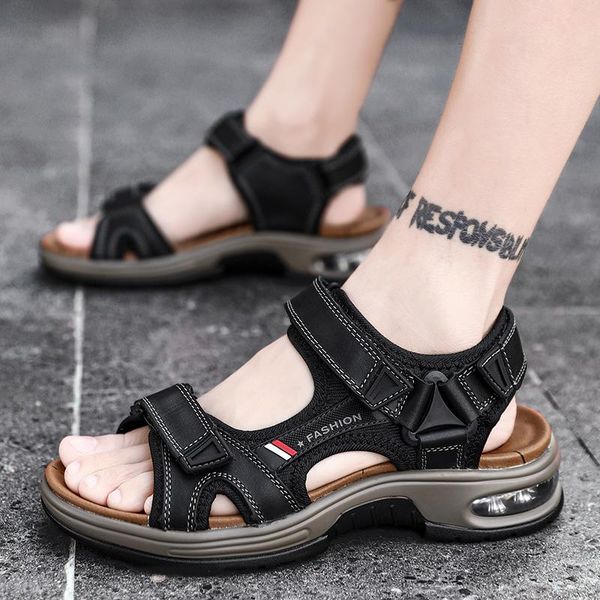 sandals plus size men shoes luxury fashion summer outdoors cow leather sandalias hombre platform air cushion sneakers sandales, Black
sandals plus size men shoes luxury fashion summer outdoors cow leather sandalias hombre platform air cushion sneakers sandales, Black