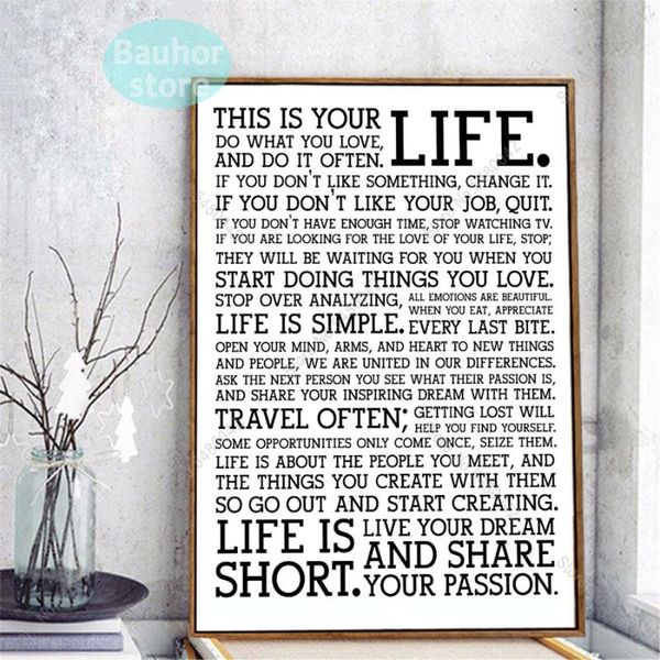 paintings this is your life inspirational quotes poster motivational quote posters and print wall decoration canvas painting home art
paintings this is your life inspirational quotes poster motivational quote posters and print wall decoration canvas painting home art