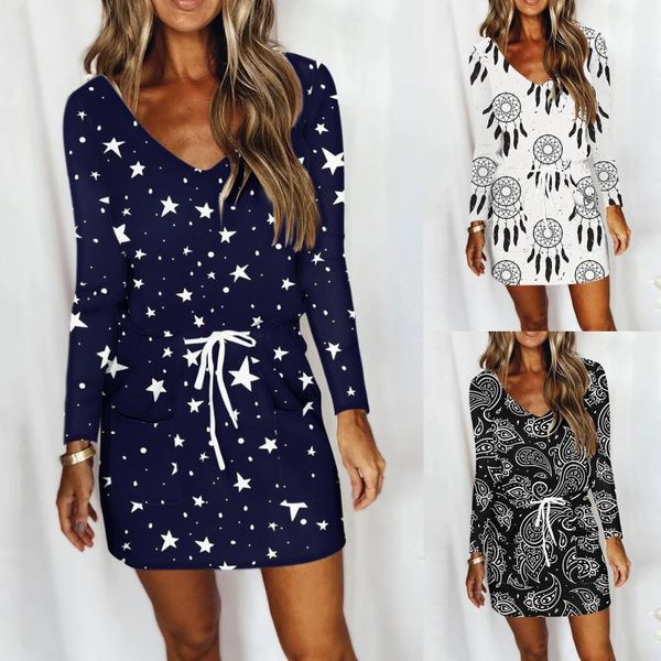 casual dresses 2021 elegant women's fashion dress autumn long sleeves v-neck dot prints waist drawstring mini ruffles vestidos, Black;gray
casual dresses 2021 elegant women's fashion dress autumn long sleeves v-neck dot prints waist drawstring mini ruffles vestidos, Black;gray