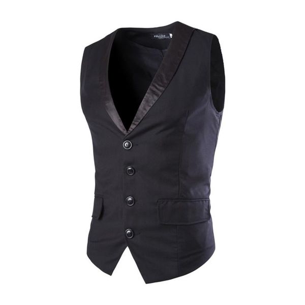 men's vests foreign trade trend fashion self-cultivation solid color wild single-breasted suit vest, Black;white
men's vests foreign trade trend fashion self-cultivation solid color wild single-breasted suit vest, Black;white