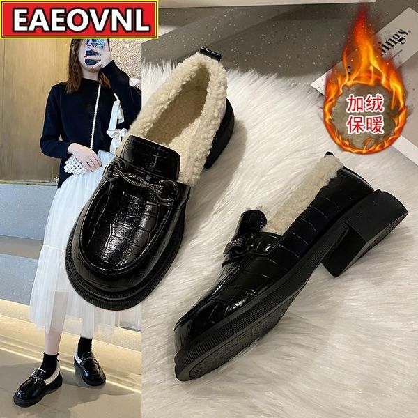dress shoes small leather with fleece warm cotton 2021 one-foot loafers korean all-match thick heel non-slip, Black
dress shoes small leather with fleece warm cotton 2021 one-foot loafers korean all-match thick heel non-slip, Black