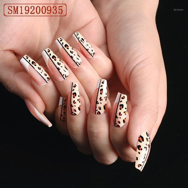 24pcs/set detachable long coffin fake nails european leopard ballerina full nail art tips colorful beauty artificial false nails1, Red;gold
24pcs/set detachable long coffin fake nails european leopard ballerina full nail art tips colorful beauty artificial false nails1, Red;gold