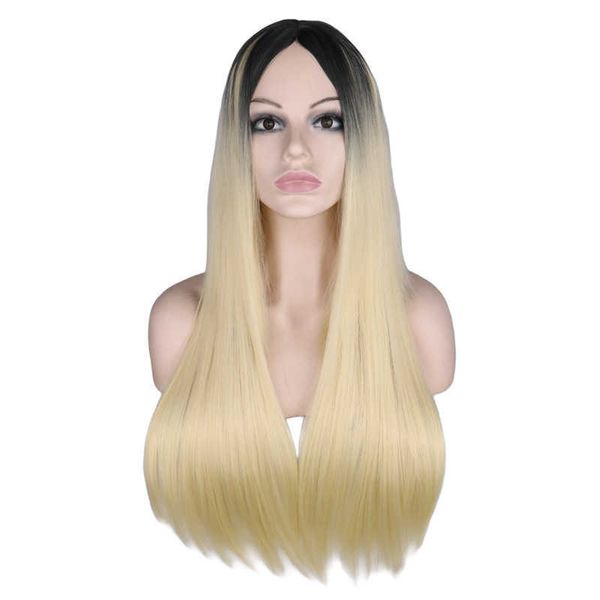 dyed with gold / gray women's fashion gradient wig, Black
dyed with gold / gray women's fashion gradient wig, Black