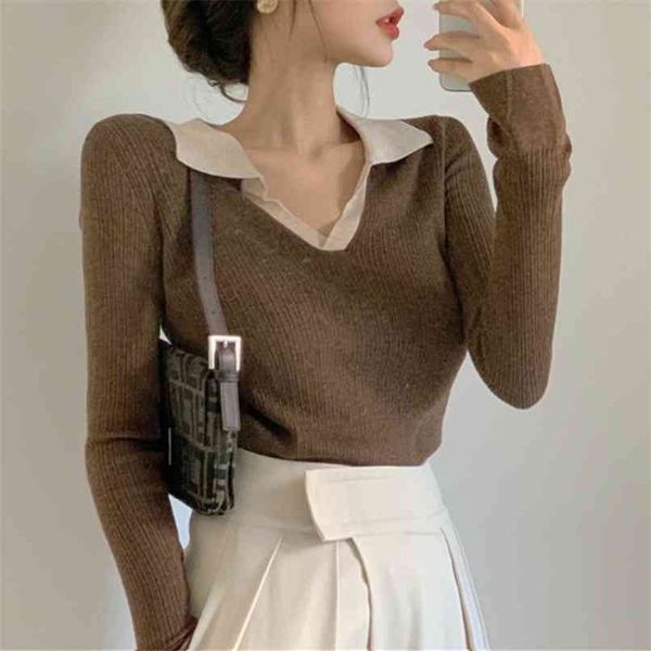knit sweater women's autumn and winter black lapel long-sleeved lazy style foreign inner base shirt 210529, White
knit sweater women's autumn and winter black lapel long-sleeved lazy style foreign inner base shirt 210529, White