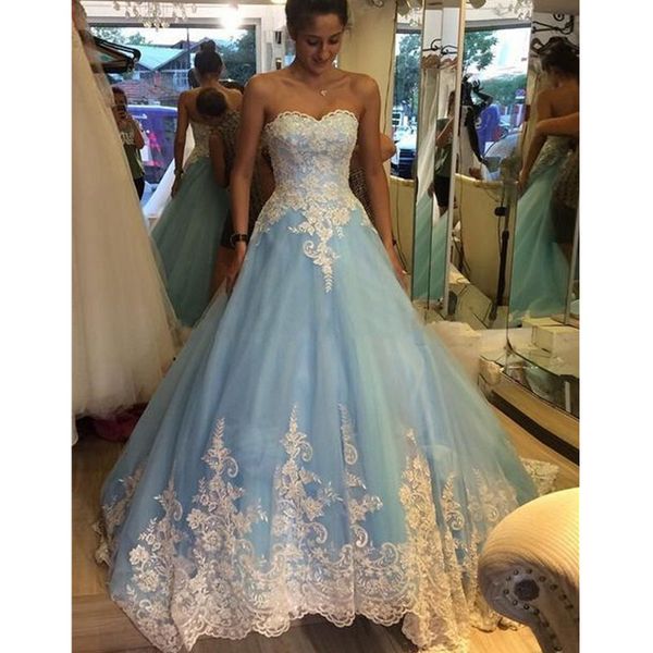 new strapless ball gown prom quinceanera dress vintage lace applique ball gown formal sweet 15 party dresses, Blue;red
new strapless ball gown prom quinceanera dress vintage lace applique ball gown formal sweet 15 party dresses, Blue;red