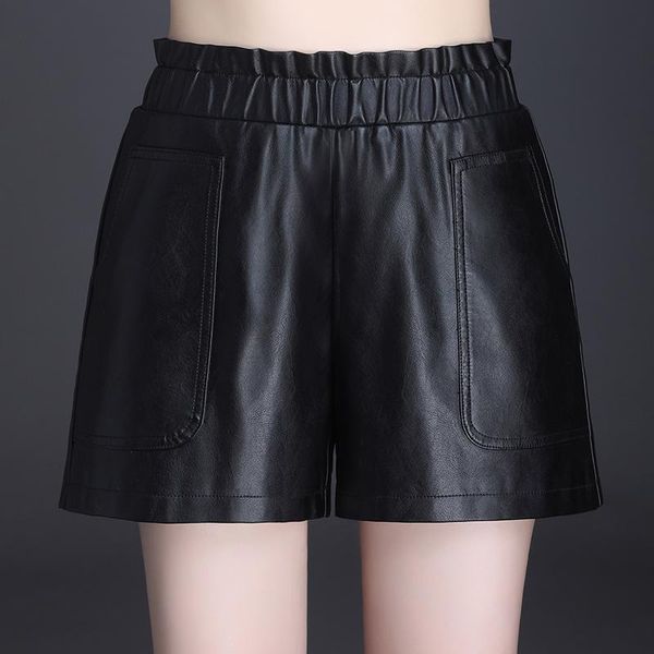 women's shorts pu leather women autumn winter elastic high waist loose casual black wide leg short pants boot h835, White;black
women's shorts pu leather women autumn winter elastic high waist loose casual black wide leg short pants boot h835, White;black