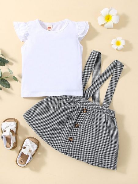 baby ruffle & houndstooth fake button criss cross pinafore skirt she, White
baby ruffle & houndstooth fake button criss cross pinafore skirt she, White