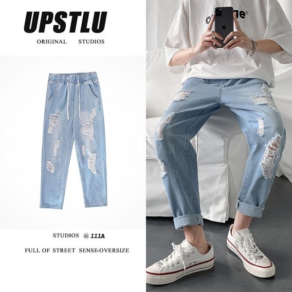 summer drawstring ripped jeans mens fashion washed retro casual jeans men streetwear loose hip-hop hole denim trousers s-2xl, Blue
summer drawstring ripped jeans mens fashion washed retro casual jeans men streetwear loose hip-hop hole denim trousers s-2xl, Blue