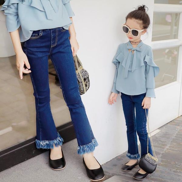 jeans child flared girls solid slim fit pants elastic waist bell bottom trousers kids teen autumn stretch tassel denim boot cut, Blue
jeans child flared girls solid slim fit pants elastic waist bell bottom trousers kids teen autumn stretch tassel denim boot cut, Blue
