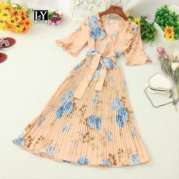 summer v neck womens dress flare sleeve chiffon vintage floral print high waist lace up pleated midi vestidos, Black;gray
summer v neck womens dress flare sleeve chiffon vintage floral print high waist lace up pleated midi vestidos, Black;gray