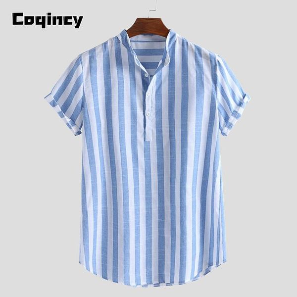 men's casual shirts summer blouse shirt mens striped cotton linen henry colla loose short sleeve buttons 2021 fashion, White;black
men's casual shirts summer blouse shirt mens striped cotton linen henry colla loose short sleeve buttons 2021 fashion, White;black